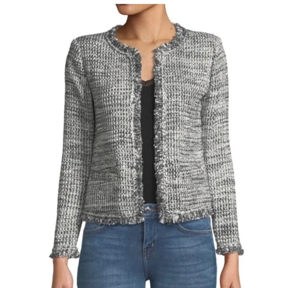 Iro unplug tweed metallic open front blazer jacket 34 / XS